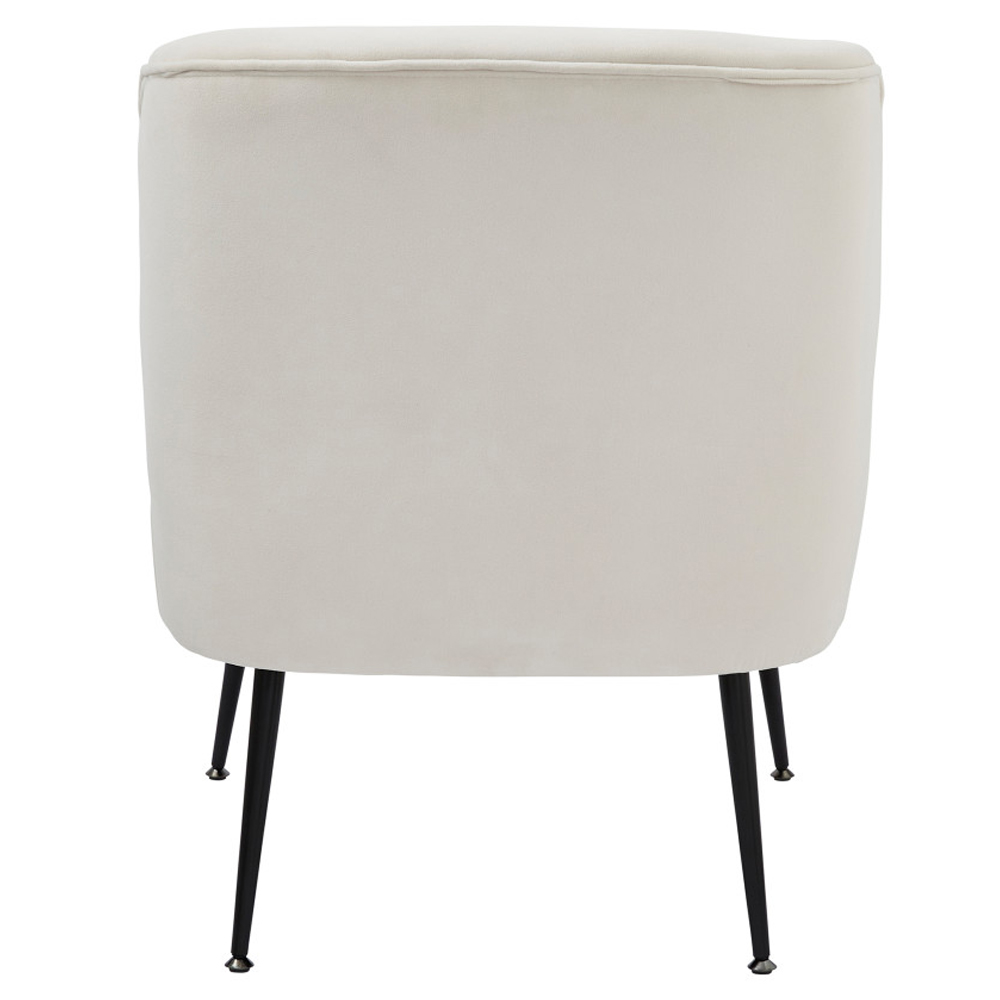 Auckland Velvet Accent Chair With Black Legs - Natural