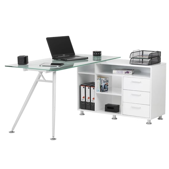 August Clear Glass Top Laptop Desk With Storage In White_2