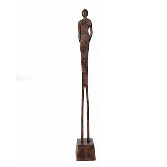 Product photograph of Augusta Aluminium Female Body Sculpture In Antique Brown from Furniture in Fashion