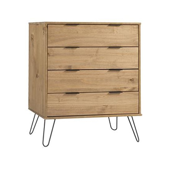 Avoch Wooden Chest Of Drawers In Waxed Pine With 4 Drawers