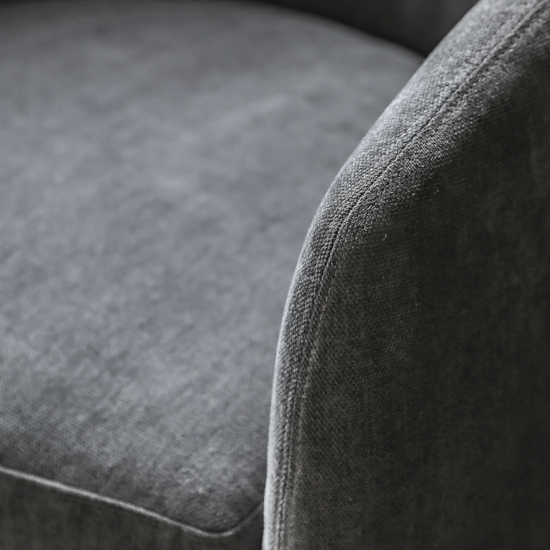 Augusta Fabric Armchair With Foot Stool In Anthracite