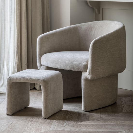 Augusta Fabric Armchair With Foot Stools In Rust