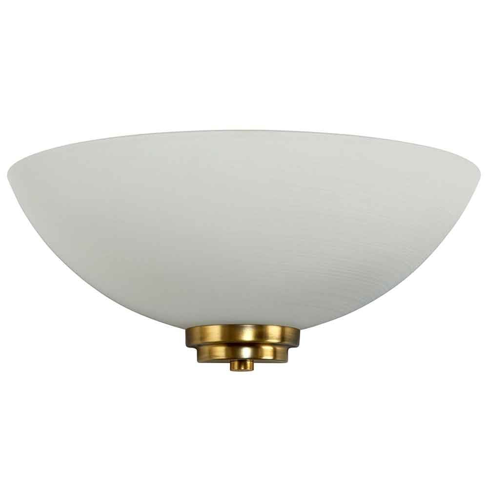 Augusta Glass Wall Light With Steel Base In Antique Brass