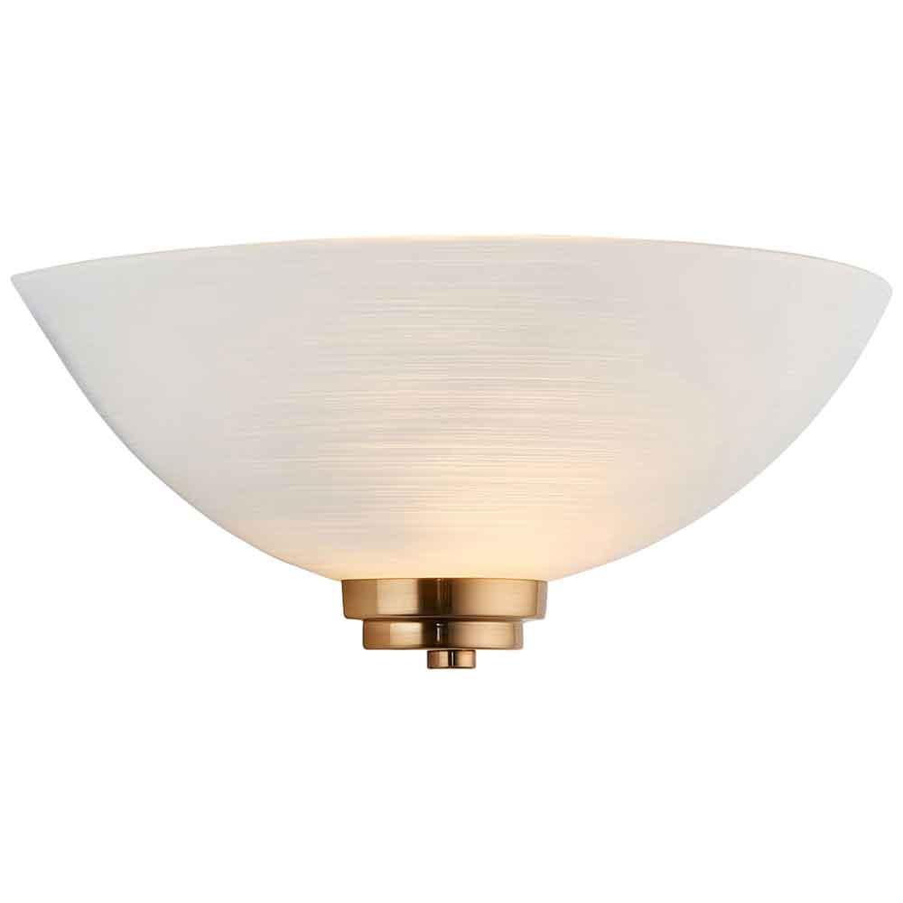 Augusta Glass Wall Light With Steel Base In Brushed Age Brass