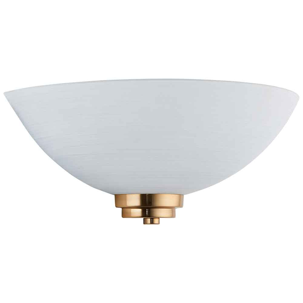 Augusta Glass Wall Light With Steel Base In Brushed Age Brass