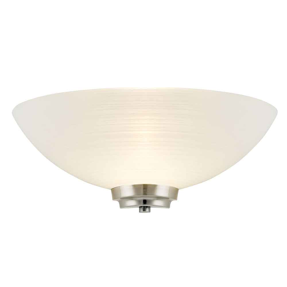 Augusta Glass Wall Light With Steel Base In Satin Chrome