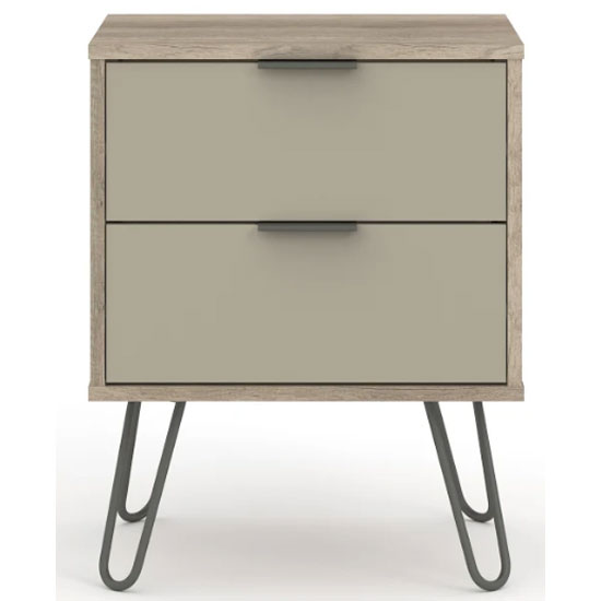 Avoch Wooden Bedside Cabinet In Driftwood With 2 Drawers_2