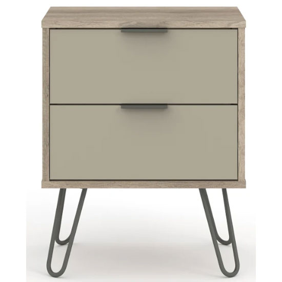 Avoch Wooden Bedside Cabinet With 2 Drawers In Light Oak