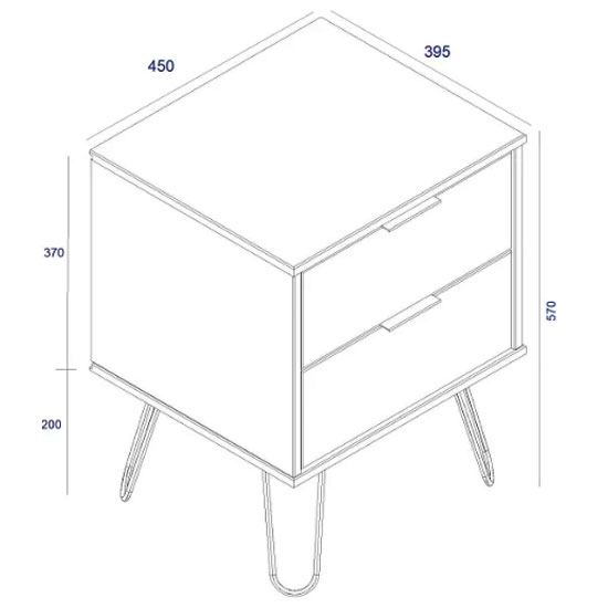 Avoch Wooden Bedside Cabinet With 2 Drawers In Light Oak