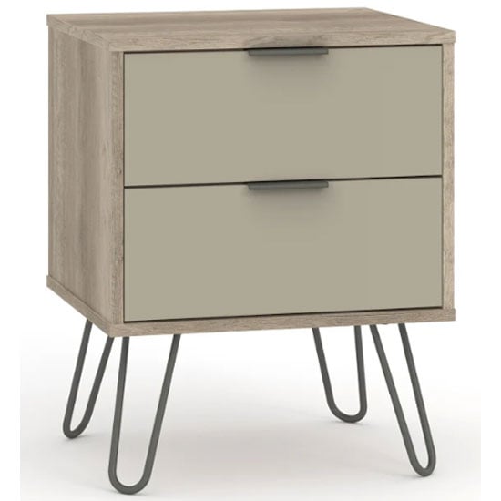 Photo of Avoch wooden bedside cabinet in driftwood with 2 drawers