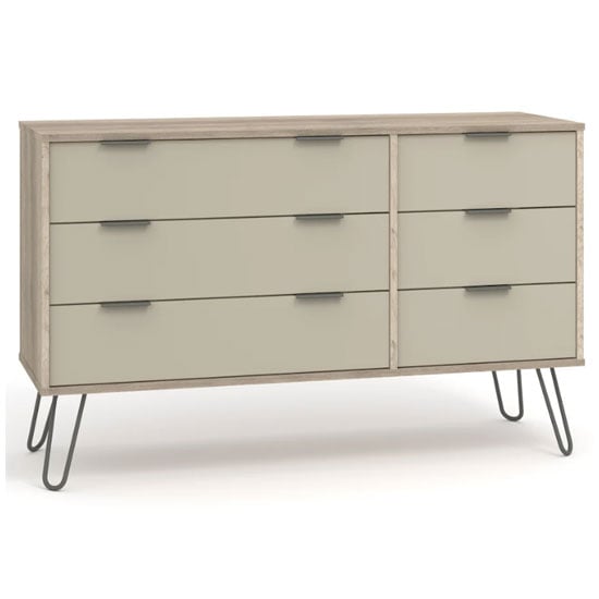 Read more about Avoch wooden chest of drawers in driftwood with 6 drawers