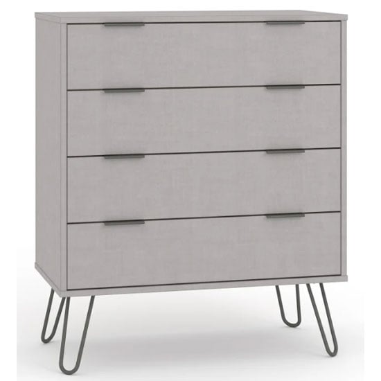 Read more about Avoch wooden wide chest of 4 drawers in grey