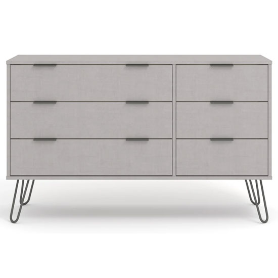 Avoch Wooden Chest Of 6 Drawers In Grey