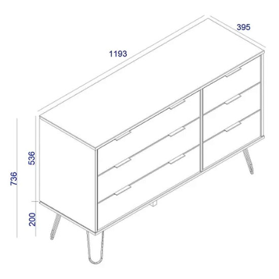 Avoch Wooden Chest Of 6 Drawers In Grey