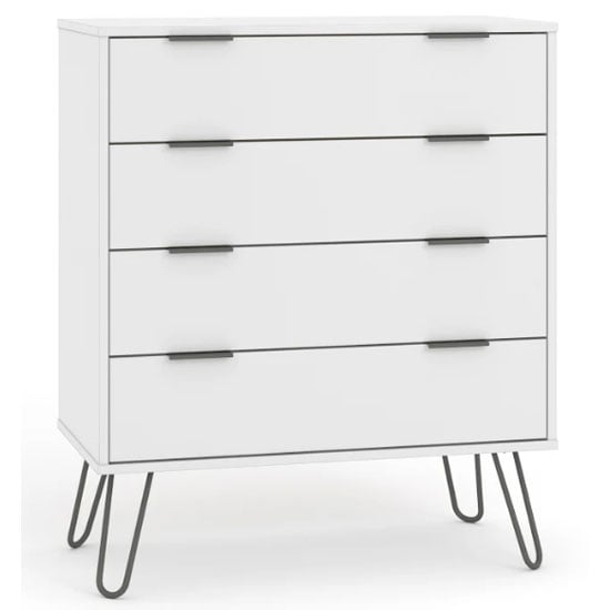 Avoch Wooden Chest Of Drawers In White With 4 Drawers