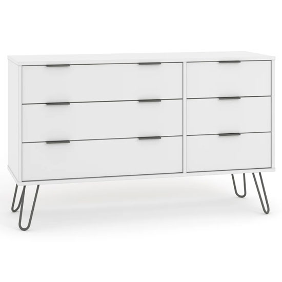 Product photograph of Avoch Wooden Chest Of Drawers In White With 6 Drawers from Furniture in Fashion