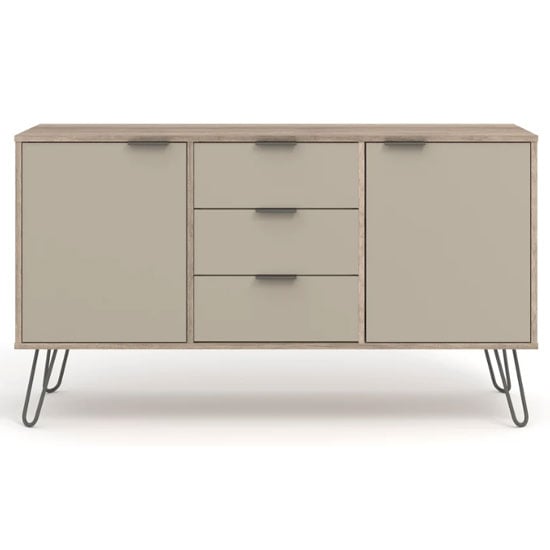 Avoch Wooden Sideboard In Driftwood With 2 Doors 3 Drawers_2