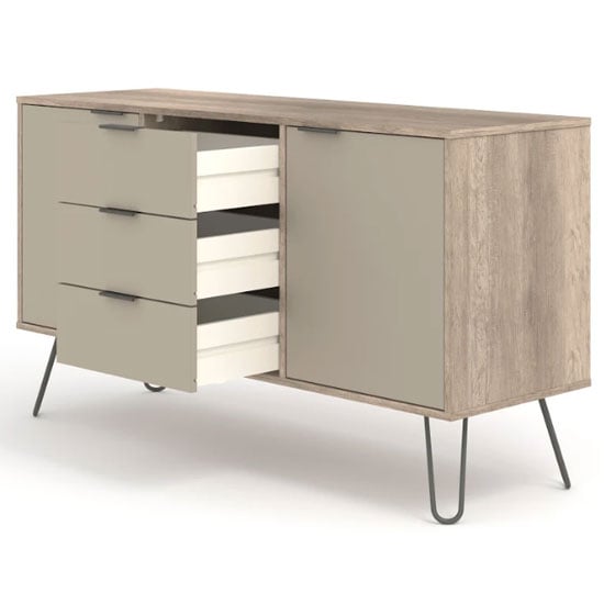 Avoch Wooden Sideboard In Driftwood With 2 Doors 3 Drawers_3