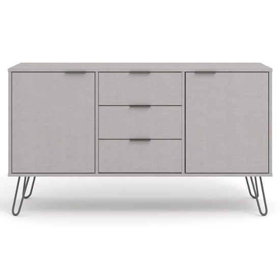 Avoch Wooden Sideboard In Grey With 2 Doors 3 Drawers_2