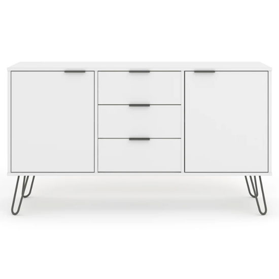 Avoch Wooden Sideboard In White With 2 Doors 3 Drawers_2