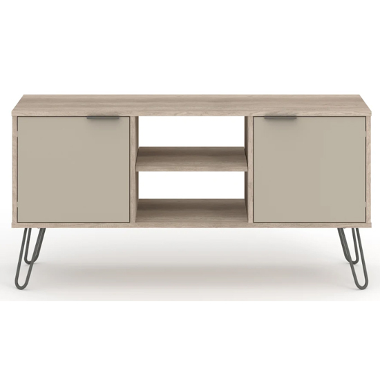 Avoch Wooden TV Stand With 2 Doors In Light Oak