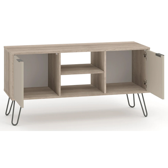 Avoch Wooden TV Stand With 2 Doors In Light Oak