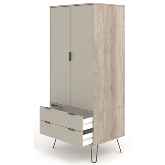 Avoch Wooden Wardrobe With 2 Doors 2 Drawers In Light Oak