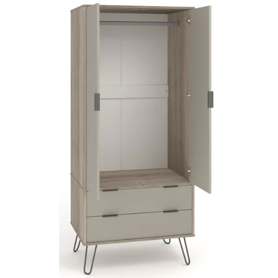 Avoch Wooden Wardrobe With 2 Doors 2 Drawers In Light Oak