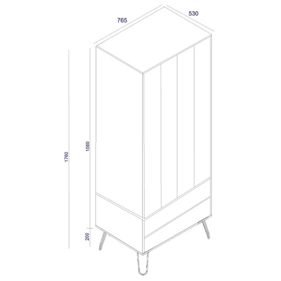 Avoch Wooden Wardrobe With 2 Doors 2 Drawers In Light Oak