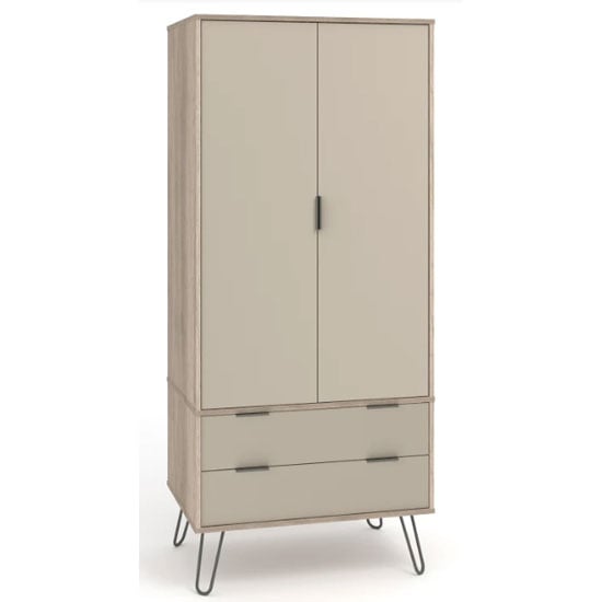 Read more about Avoch wooden wardrobe with 2 doors 2 drawers in light oak