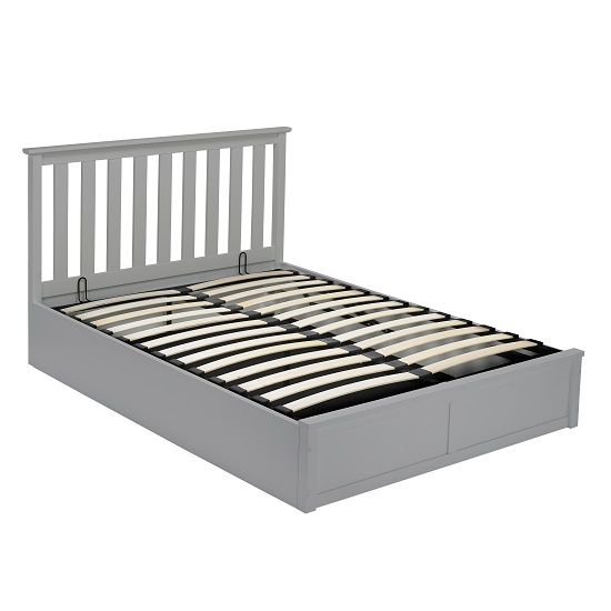 Orpington Wooden Double Ottoman Bed In Grey
