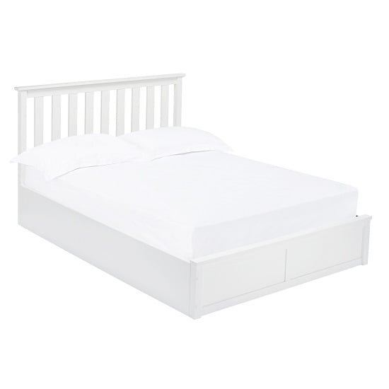Orpington Wooden Double Ottoman Bed In White