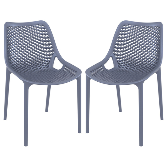 Read more about Aultas outdoor dark grey stacking dining chairs in pair