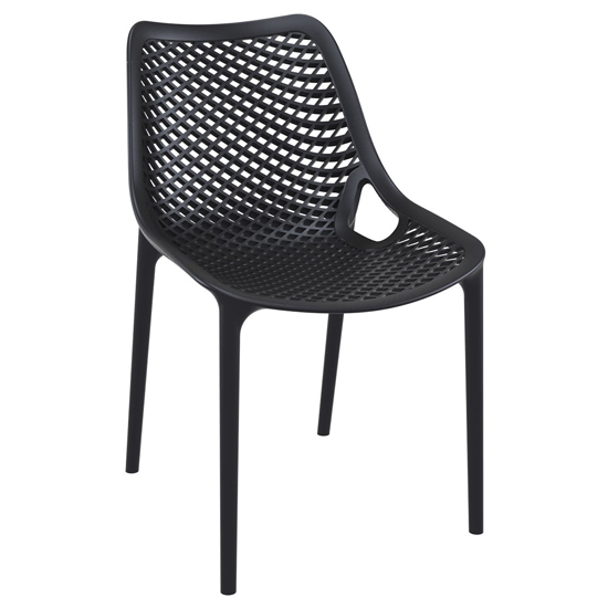 Product photograph of Aultas Outdoor Stacking Dining Chair In Black from Furniture in Fashion