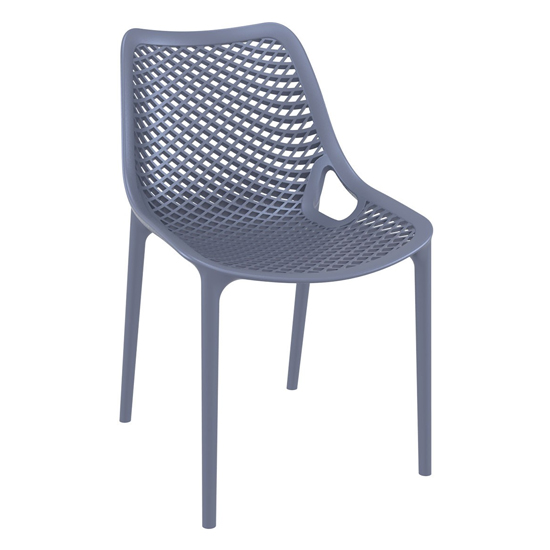 Photo of Aultas outdoor stacking dining chair in dark grey