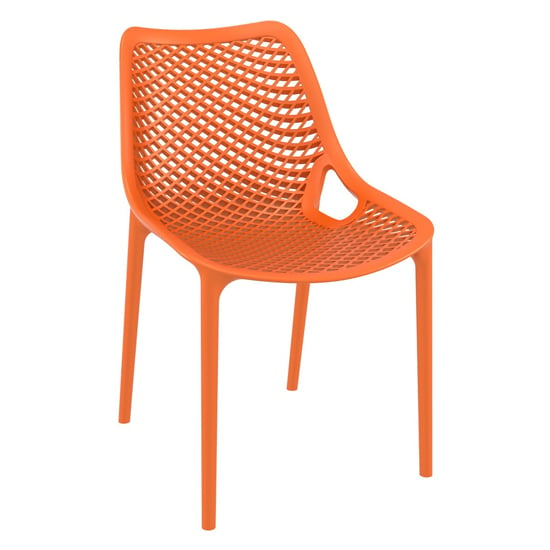 Product photograph of Aultas Outdoor Stacking Dining Chair In Orange from Furniture in Fashion