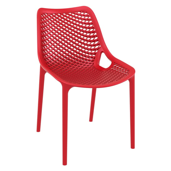 Product photograph of Aultas Outdoor Stacking Dining Chair In Red from Furniture in Fashion