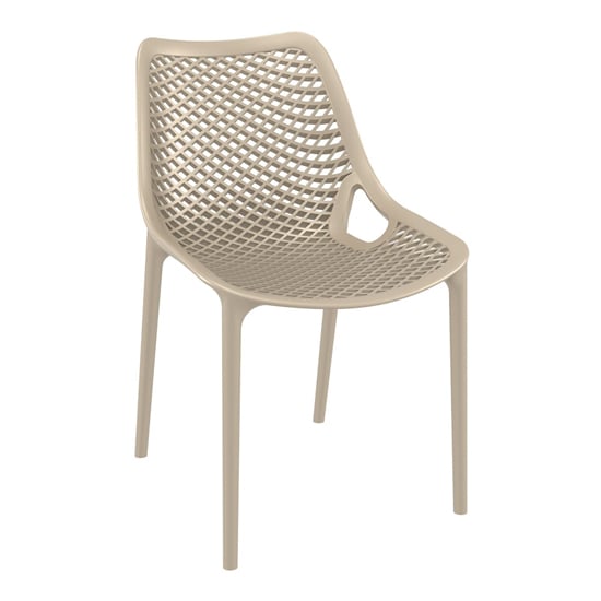 Product photograph of Aultas Outdoor Stacking Dining Chair In Taupe from Furniture in Fashion