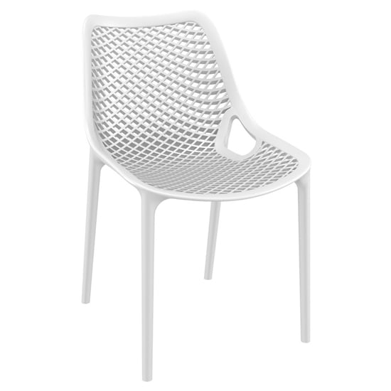 Product photograph of Aultas Outdoor Stacking Dining Chair In White from Furniture in Fashion