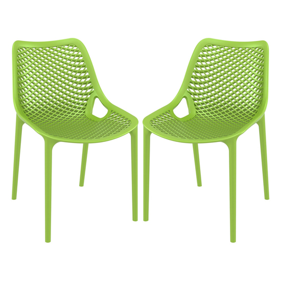 Read more about Aultas outdoor tropical green stacking dining chairs in pair