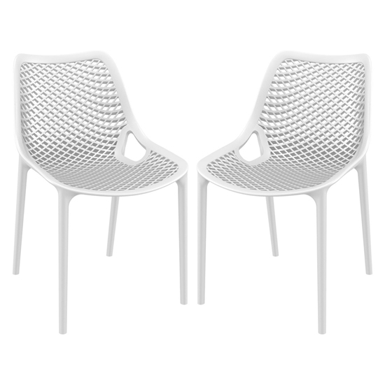 Read more about Aultas outdoor white stacking dining chairs in pair