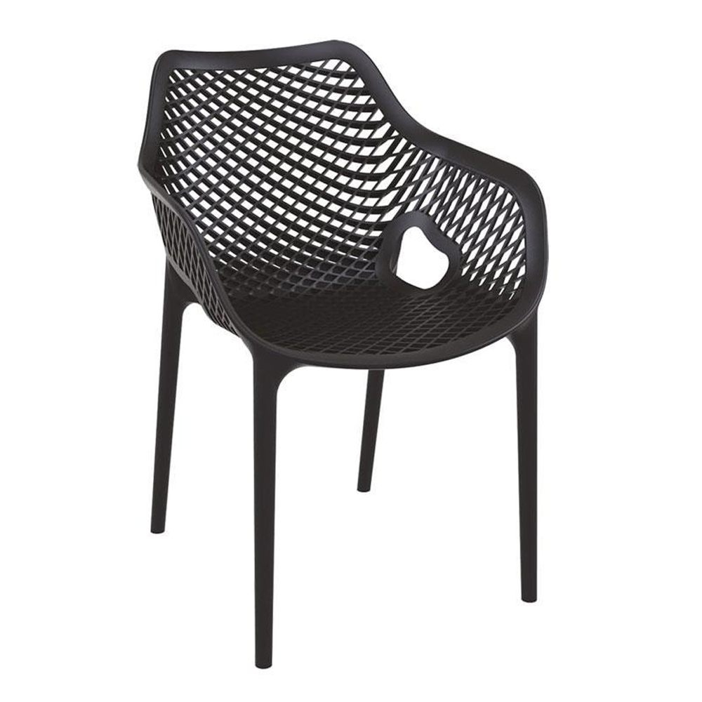 aultas polypropylene garden armchair in black