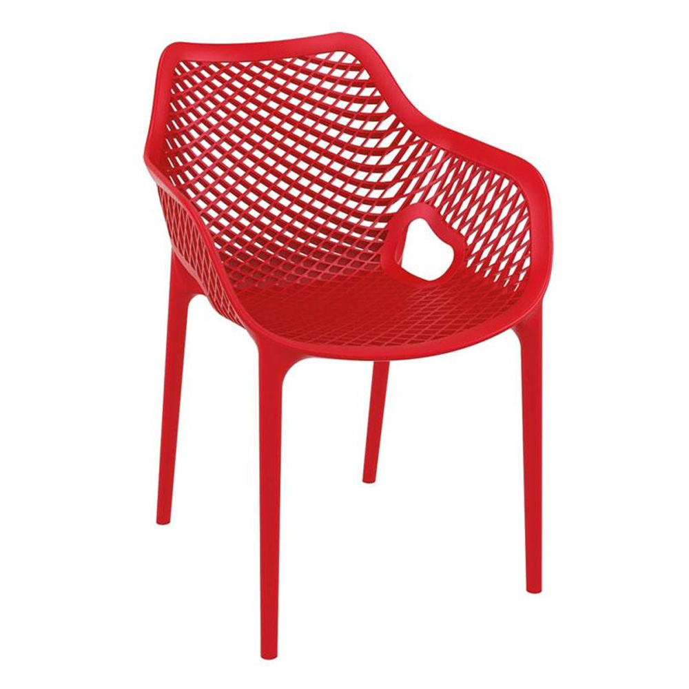 aultas polypropylene garden armchair in red