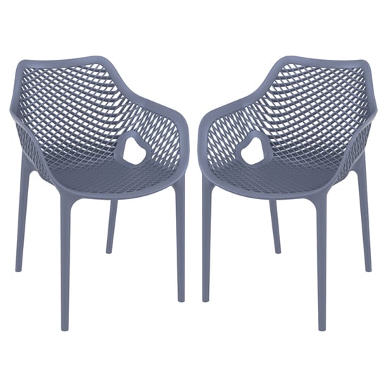 Photo of Aultos outdoor dark grey stacking armchairs in pair