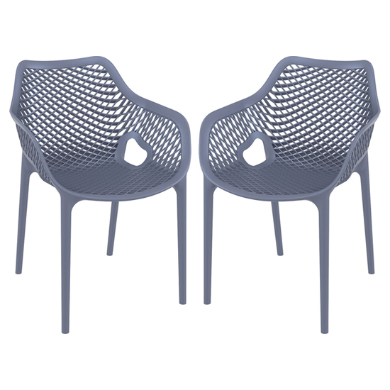 Read more about Aultos outdoor dark grey stacking armchairs in pair