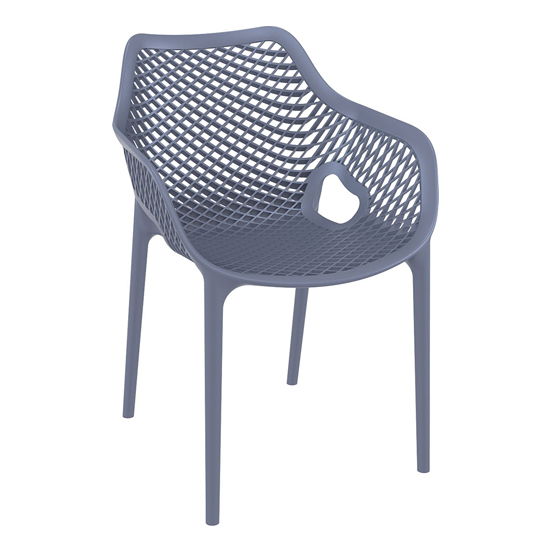 Photo of Aultos outdoor stacking armchair in dark grey