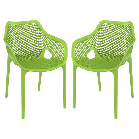 Product photograph of Aultos Outdoor Tropical Green Stacking Armchairs In Pair from Furniture in Fashion