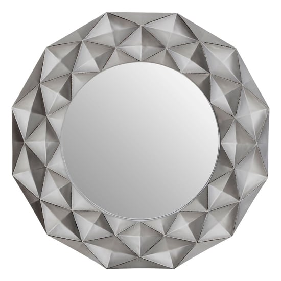 Aureia 3D Effect Wall Bedroom Mirror In Light Silver Frame_2