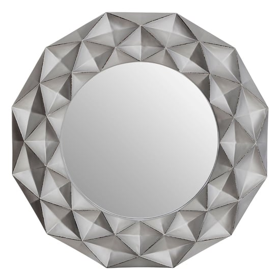 Aureia 3D Effect Wall Bedroom Mirror In Light Silver Frame