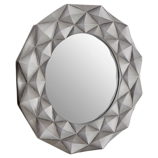 Aureia 3D Effect Wall Bedroom Mirror In Light Silver Frame_1